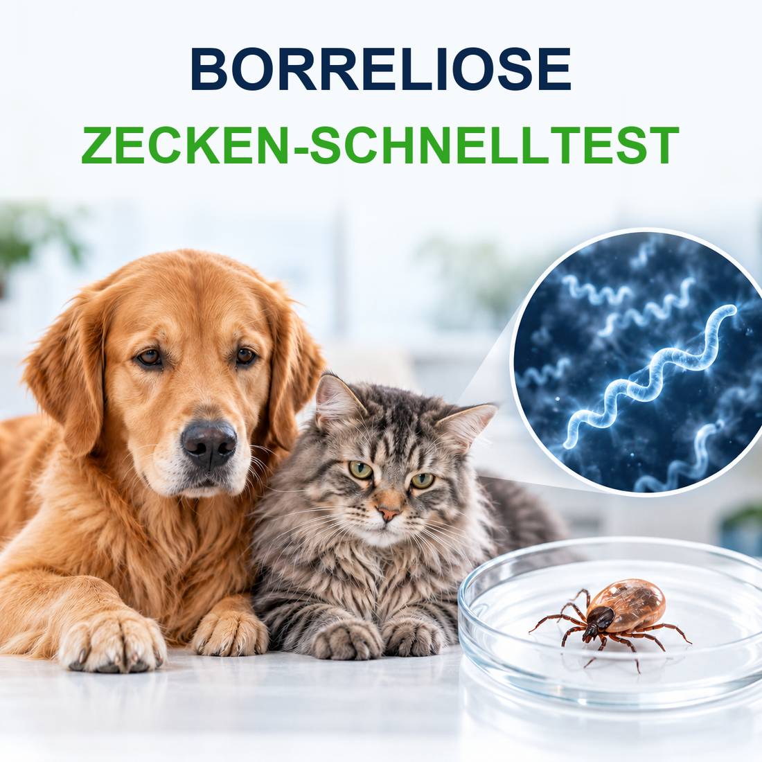 MancsLab Borreliose-Schnelltest für entfernte Zecken – Illustration mit deutscher Beschriftung