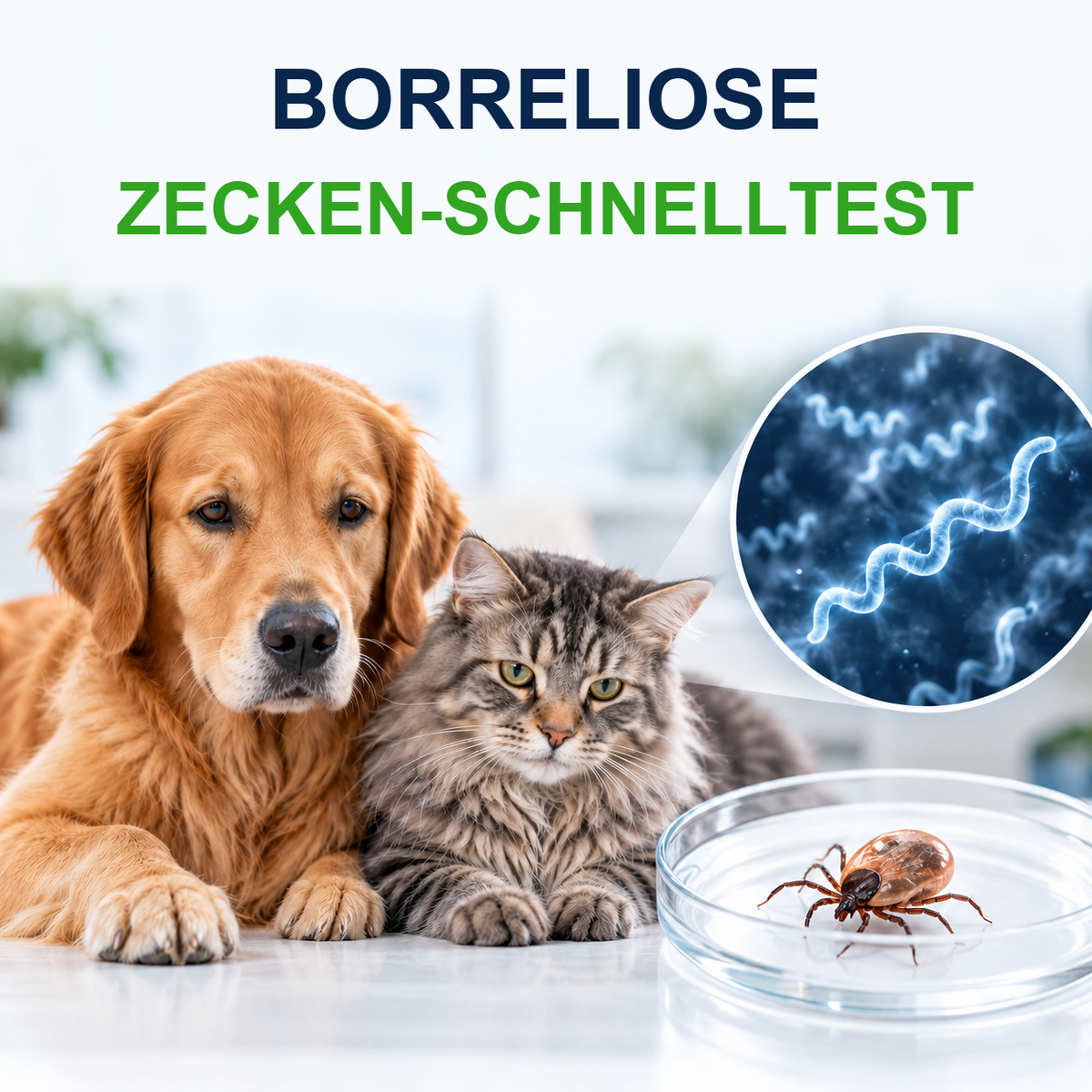 MancsLab Borreliose-Schnelltest für entfernte Zecken – Illustration mit deutscher Beschriftung