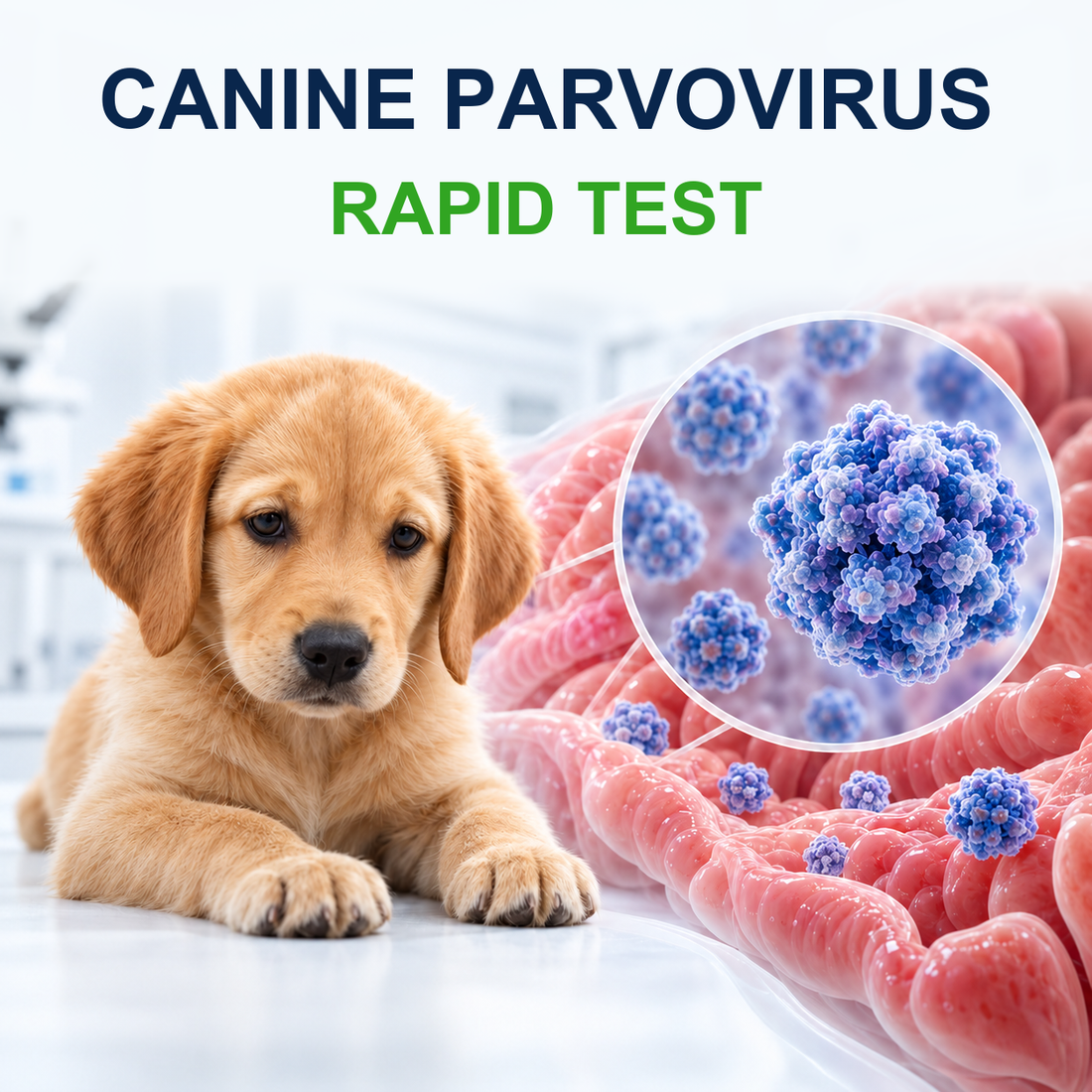 MancsLab CPV canine parvovirus antigen rapid test – illustration with English text