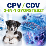 MancsLab CPV/CDV 2-in-1 parvovirus and distemper rapid test for dogs – packaging and test cassette