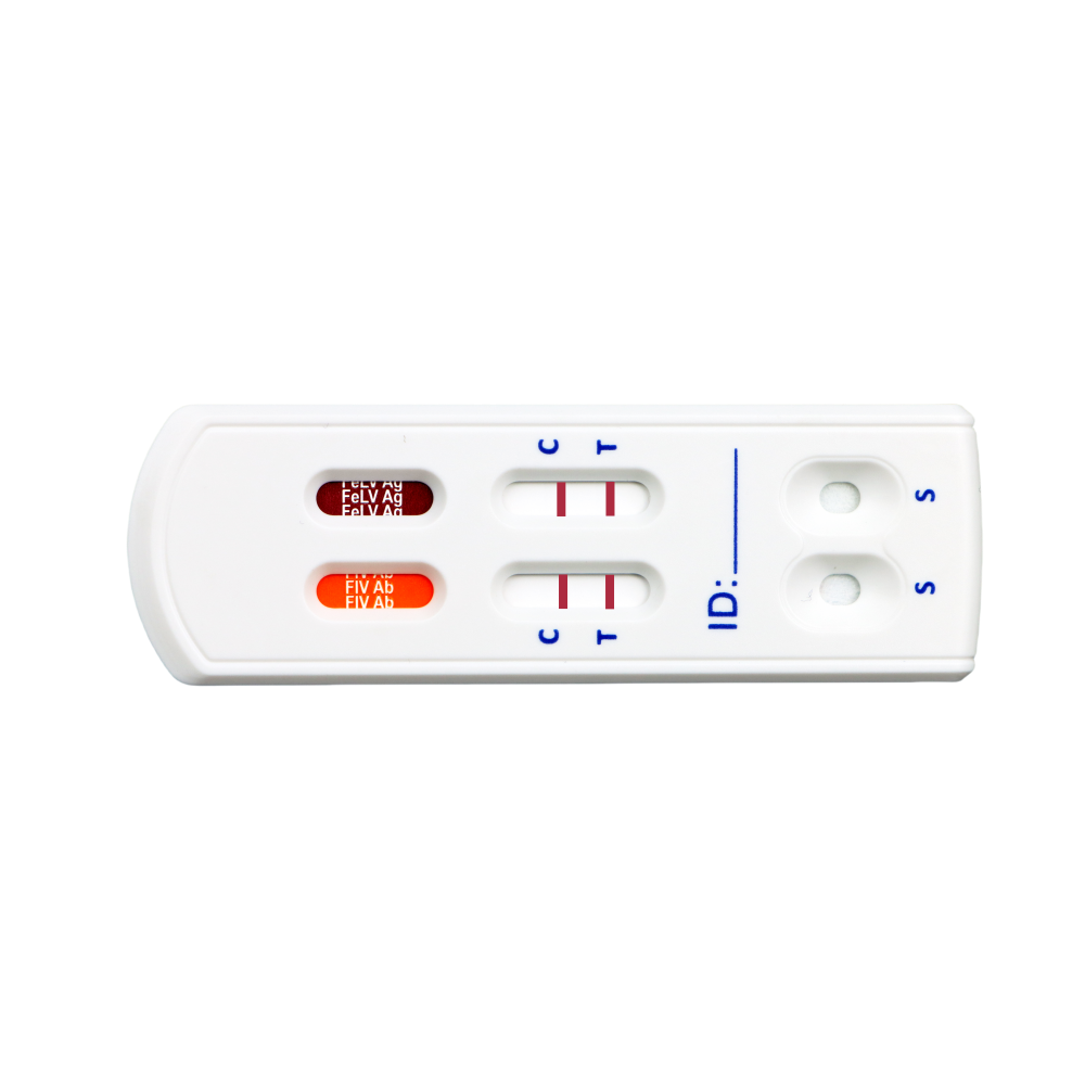 MancsLab FIV-Antikörper/FeLV-Antigen-Kombinationstest für Katzen – Safvet-Testkassette in Nahaufnahme