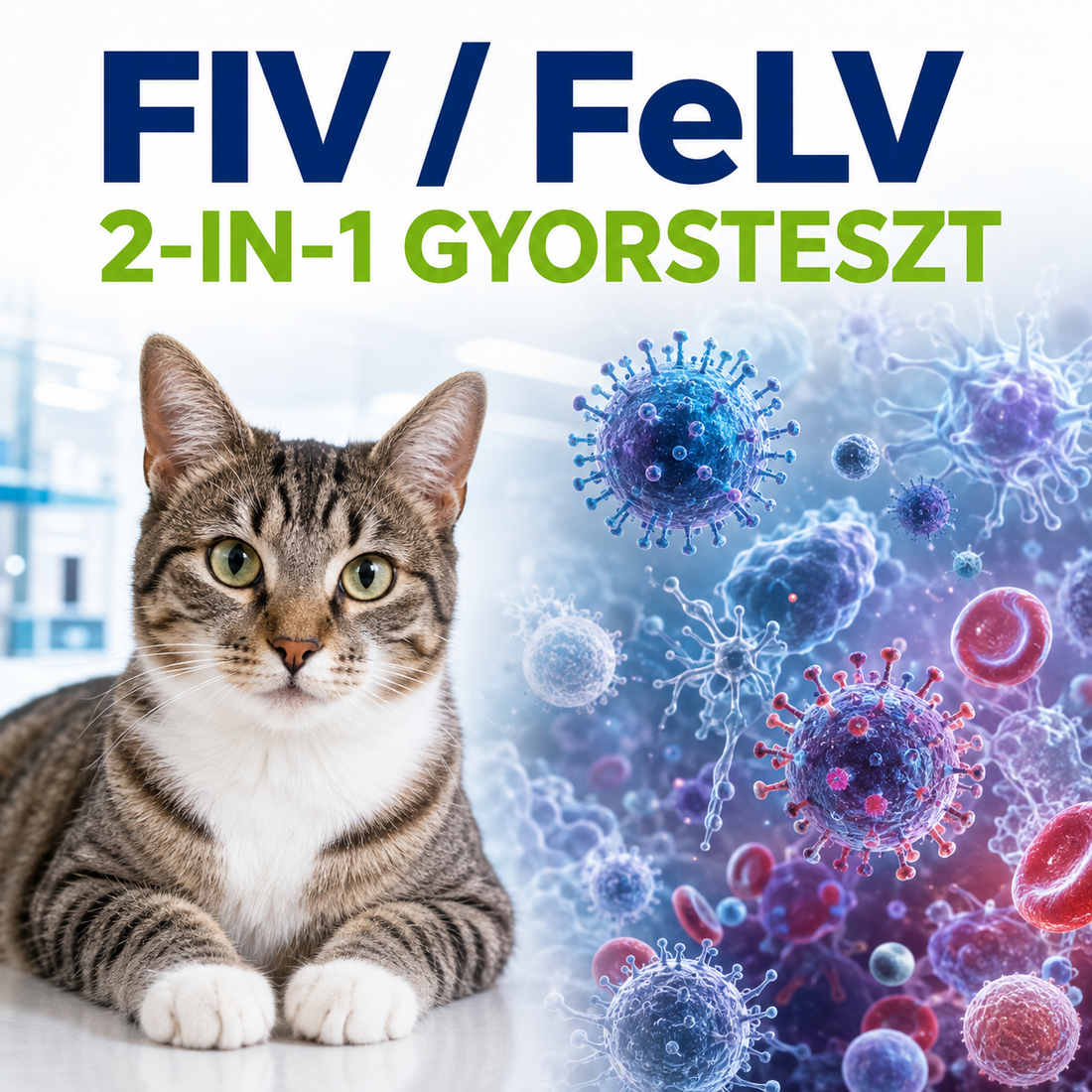 MancsLab FIV-Antikörper/FeLV-Antigen-Kombinationstest für Katzen – Verpackung und Testkassette