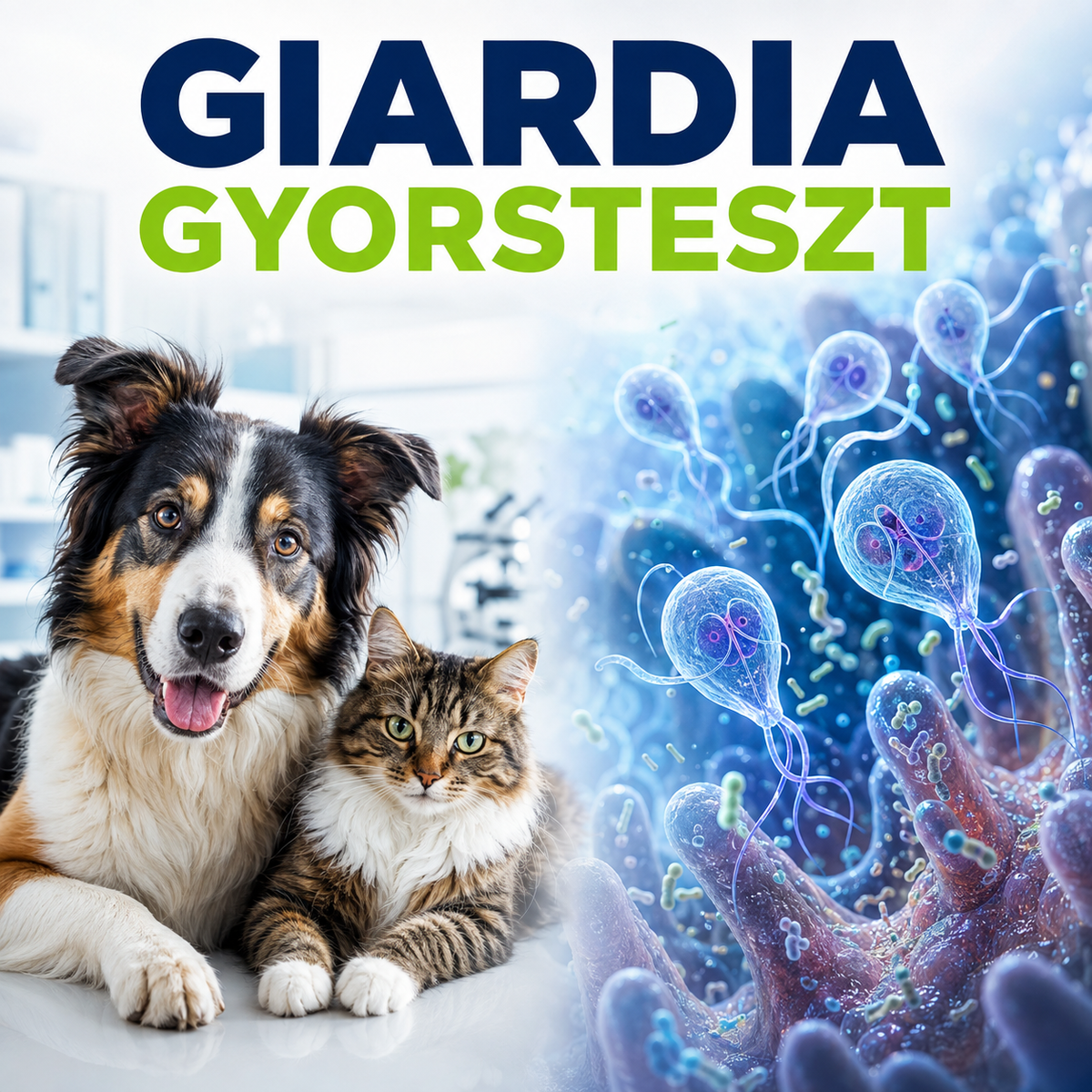 MancsLab Giardien-Antigen-Schnelltest für Hunde und Katzen – Verpackung und Testkassette