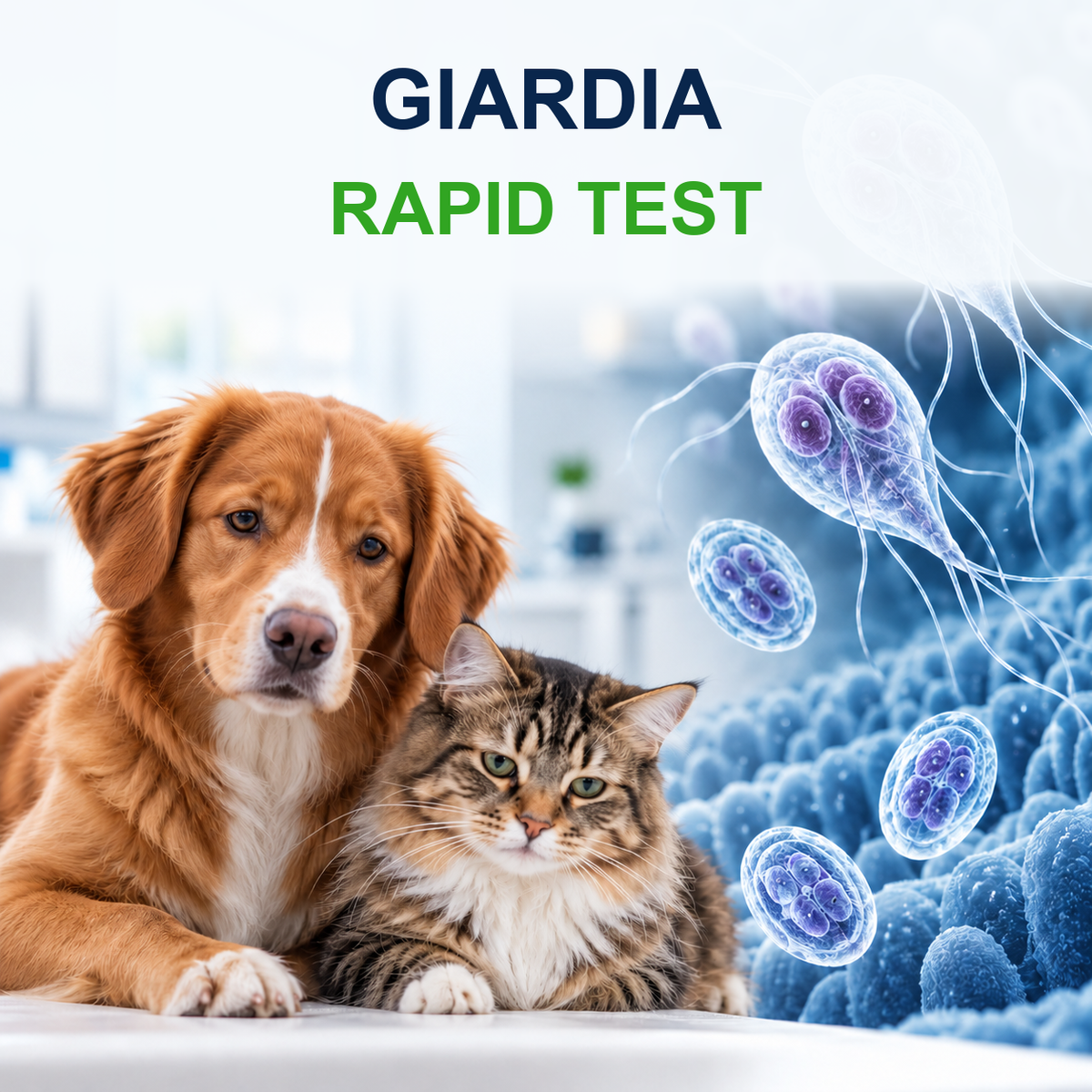 MancsLab Giardia antigen rapid test for dogs and cats – illustration with English text