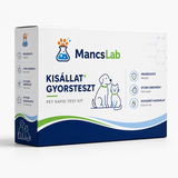 MancsLab pet rapid test box – packaging with dog and cat illustrations